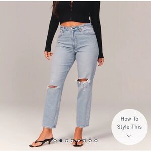 Abercrombie & Fitch Light Blue Straight Leg Jeans (Curve Love)